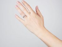 Art Deco Two Stone Diamond Ring with Baguette Diamond Shoulders