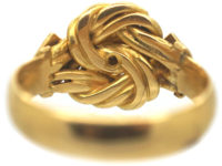 Edwardian 18ct Gold Knot Ring set with Three Diamonds