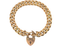 Edwardian 15ct Gold Curb Link Bracelet
