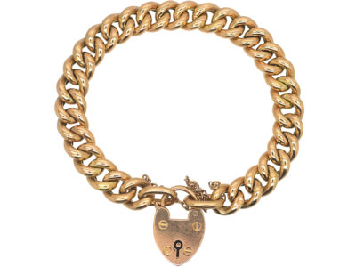 Edwardian 15ct Gold Curb Link Bracelet