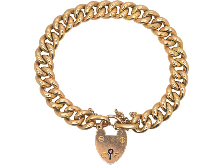 Edwardian 15ct Gold Curb Link Bracelet
