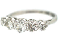 18ct White Gold & Diamond Five Stone Ring