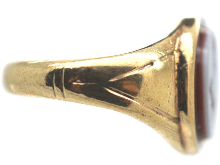 9ct Gold Ring with Carnelian Masonic Intaglio