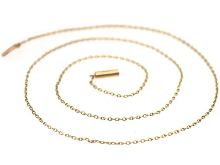 Edwardian Fine 9ct Gold Chain with Barrel Clasp