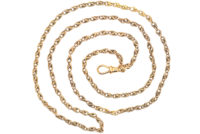 Victorian 15ct Gold Medium Length Ornate Chain with Dog Clip