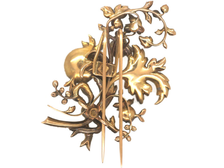 Early 19th Century 15ct Gold, Rose Diamond Large Floral Spray Brooch
