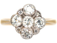 Edwardian 18ct Gold & Platinum Diamond Cluster Ring