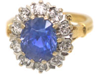18ct Gold, Sapphire & Diamond Cluster Ring