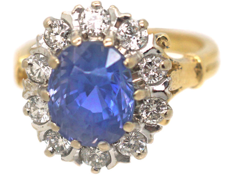18ct Gold, Sapphire & Diamond Cluster Ring