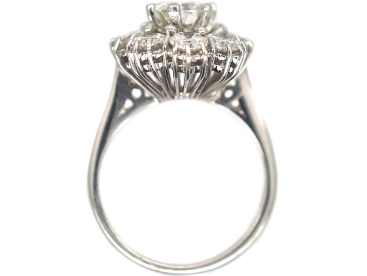 18ct White Gold Large Diamond Daisy Cluster Ring