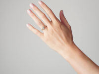 Edwardian 18ct Gold & Platinum Diamond Cluster Ring with Diamond Set Shoulders