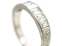 Art Deco Platinum & Baguette Diamond Half Eternity Ring