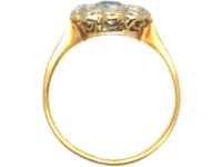 Edwardian 18ct Gold & Platinum Sapphire & Diamond Cluster Ring