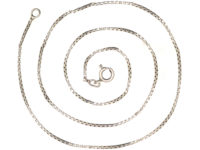 14ct White Gold Narrow Box Link Chain