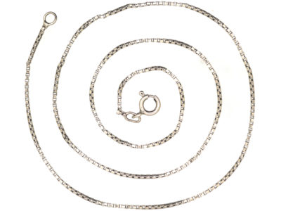 14ct White Gold Narrow Box Link Chain