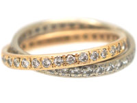 Pair of Interlinking Diamond Eternity Rings