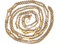 Victorian 9ct Gold Ornate Long Guard Chain