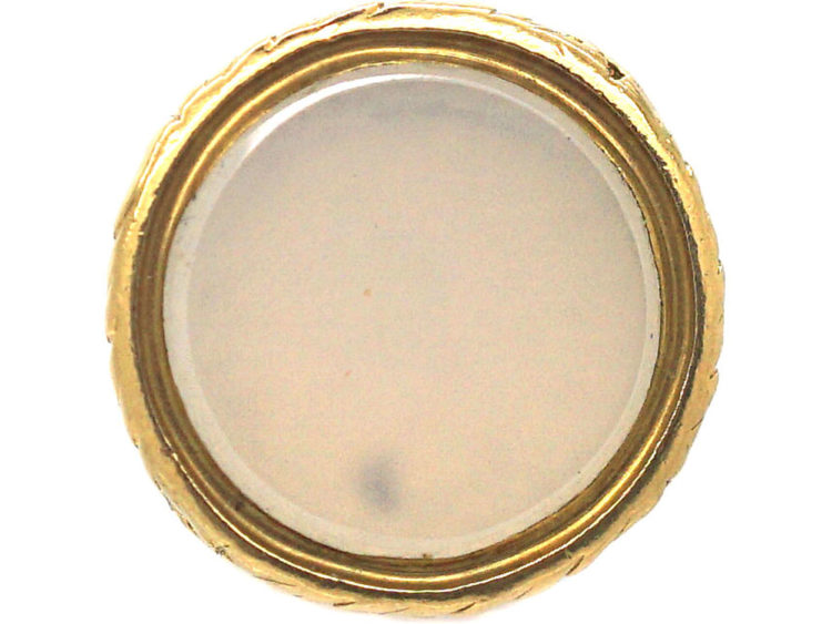 Regency 18ct Gold & Turquoise Seal with Chalcedony Base