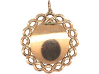 Georgian 15ct Gold, Diamond, Natural Split Pearls & Blue Enamel Pendant