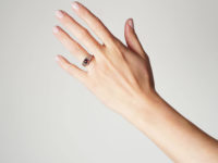 Silver Ring set with a Cabochon Garnet