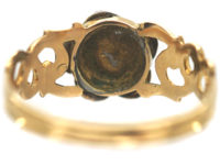 Regency 15ct Gold & Turquoise & Rose Diamond Forget me Not Ring