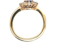 Edwardian 18ct Gold, Rose Cut Sapphire & Diamond Cluster Ring