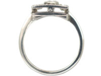 Art Deco 18ct White Gold Gothic Design Ring set with Diamonds