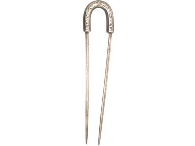 Pair of 19th Century Silver French Horseshoe Hairpins