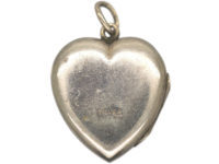 Silver Heart Locket With Engraved Flower & Leaves