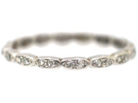 Art Deco Narrow Platinum & Diamond Eternity Ring