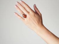Art Deco Silver & Oval Carnelian Ring