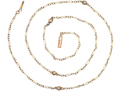Edwardian 9ct Gold & Balls Ornate Chain