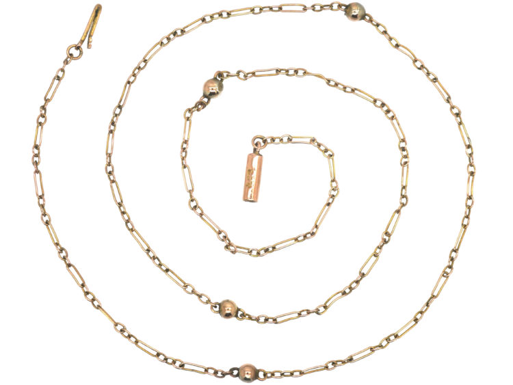 Edwardian 9ct Gold & Balls Ornate Chain
