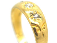 Victorian 18ct Gold & Three Stone Diamond Ring