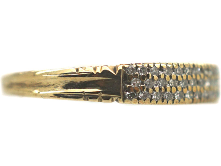 18ct Gold Three Row Diamond Ring