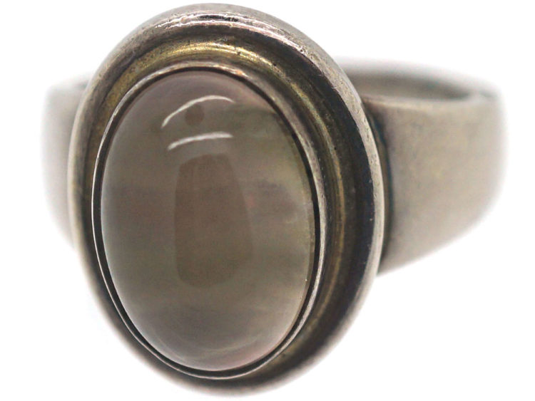 Silver & Agate Ring by Georg Jensen