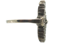 Art Deco Silver, Marcasite & Onyx Rectangular Ring