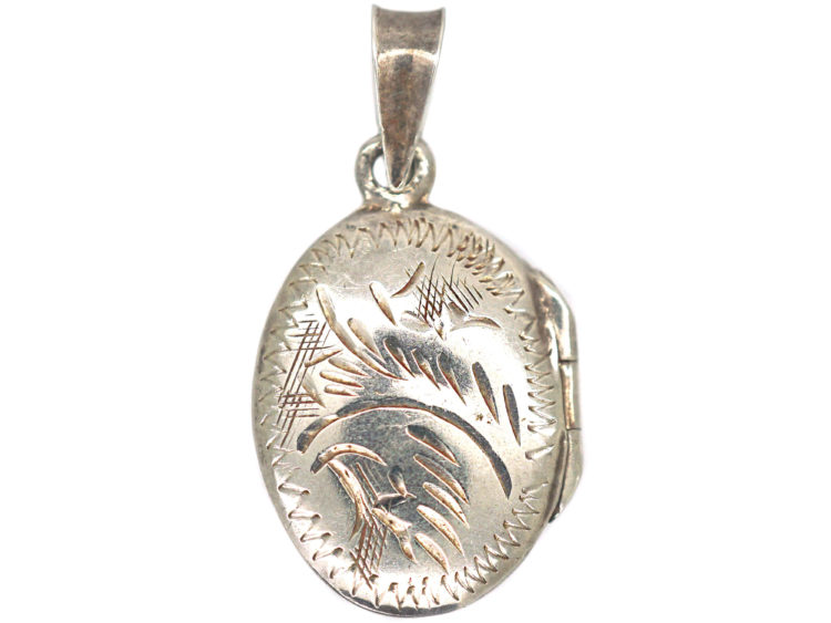Small Silver Oval Locket