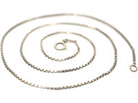14ct White Gold Narrow Box Link Chain