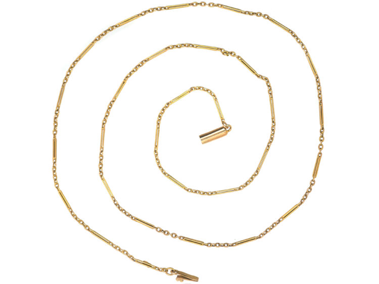 Edwardian 15ct Gold Ornate Chain with Barrel Clasp