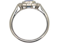 Edwardian Platinum, Sapphire & Diamond Cluster Ring