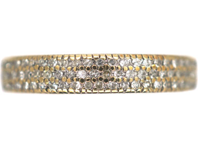 18ct Gold Three Row Diamond Ring