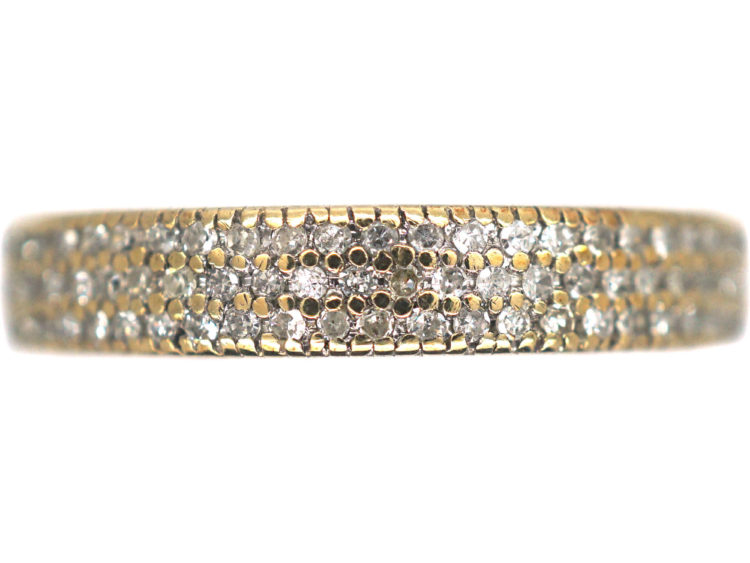 18ct Gold Three Row Diamond Ring