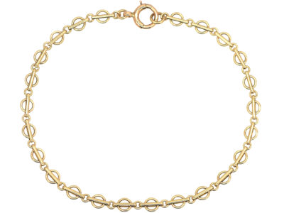Edwardian 9ct Gold Fine Small Link Bracelet