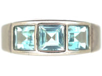 Silver & Light Blue Aquamarine Ring