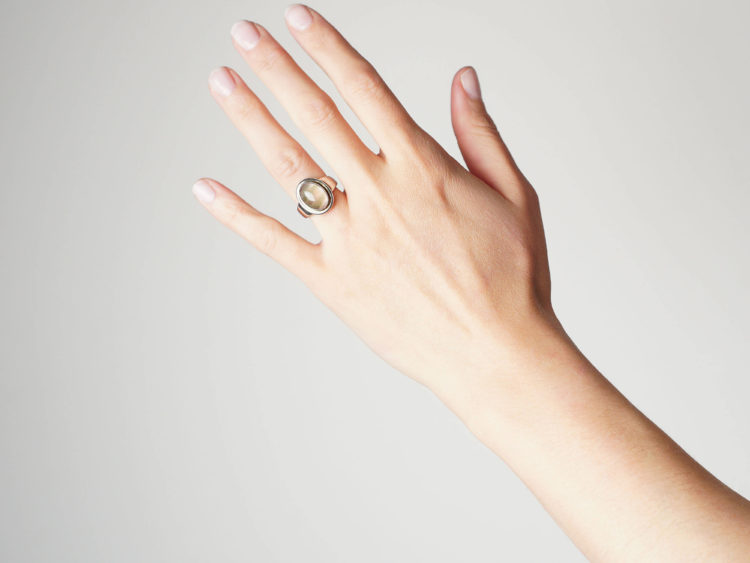 Silver & Agate Ring by Georg Jensen