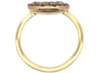 Georgian Ruby & Diamond Oval Cluster Ring