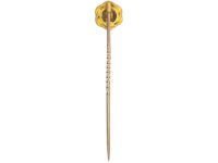 Victorian 15ct Gold Tie Pin set with a Rose Diamond