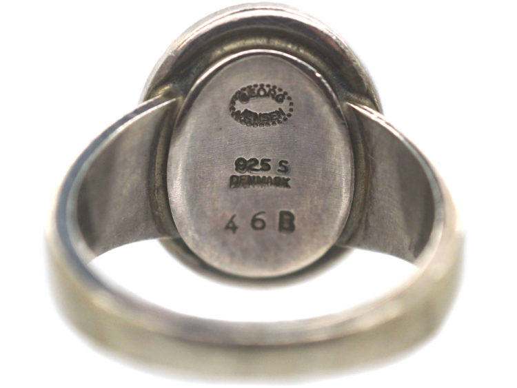 Silver & Agate Ring by Georg Jensen