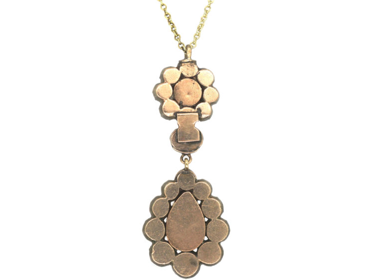 Georgian Amethyst & Paste Pendant on 9ct Gold Chain